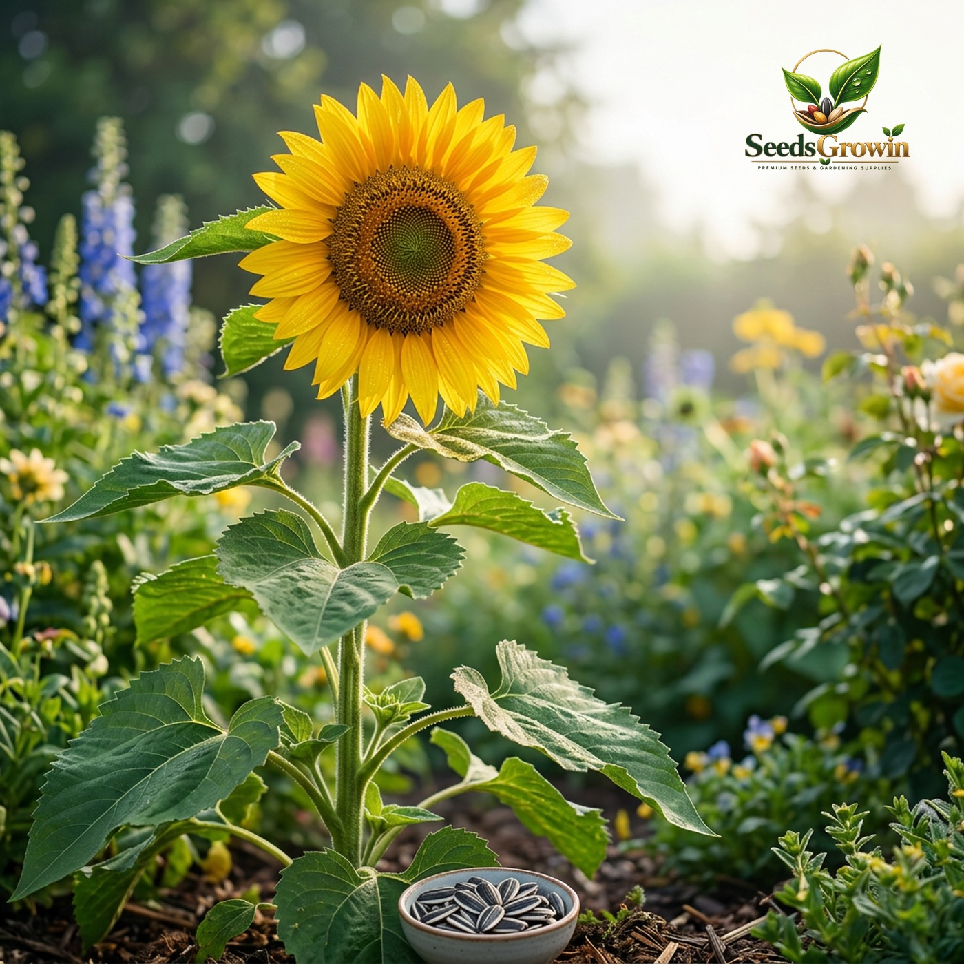 Mammoth Sunflower Seeds – Giant Heirloom Non-GMO Flower Garden - photo 2