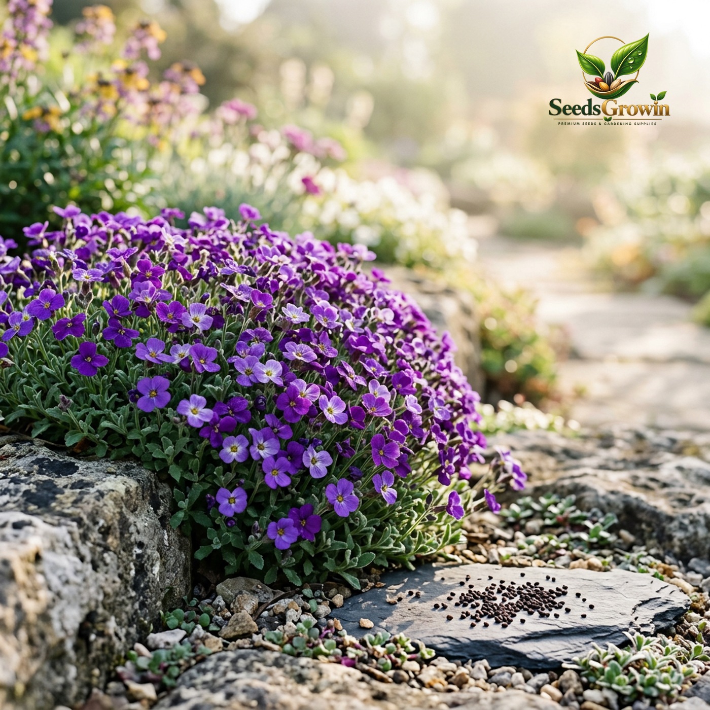 Aubrieta Rock Cress Seeds – Purple Ground Cover Alpine Perennial - photo 2
