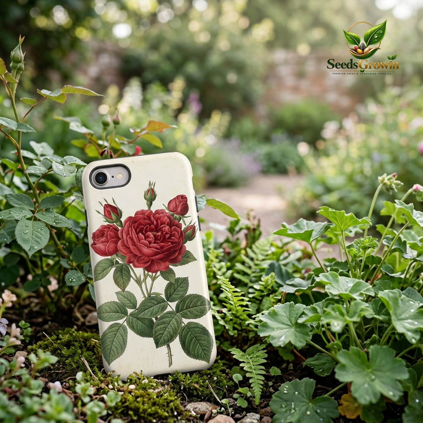 Vintage Floral Phone Case – Red Rose Protective Cover - photo 2