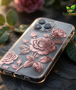 020-Rose-Pattern-Electroplated-Clear-Phone-Case-Anti-Fall-Floral-Protective-Cover product image
