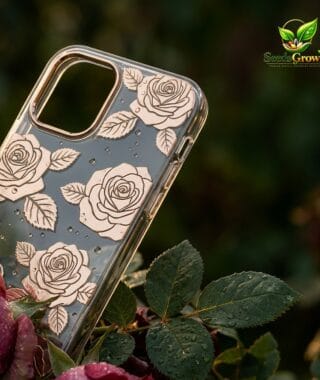 022-Rose-Pattern-Electroplated-Clear-Phone-Case-Anti-Fall-Protective-Cover-Elegant-Design product image