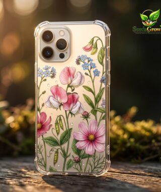 026-Girls-Flower-Transparent-Phone-Case-Floral-Clear-Shockproof-Protective-Cover product image