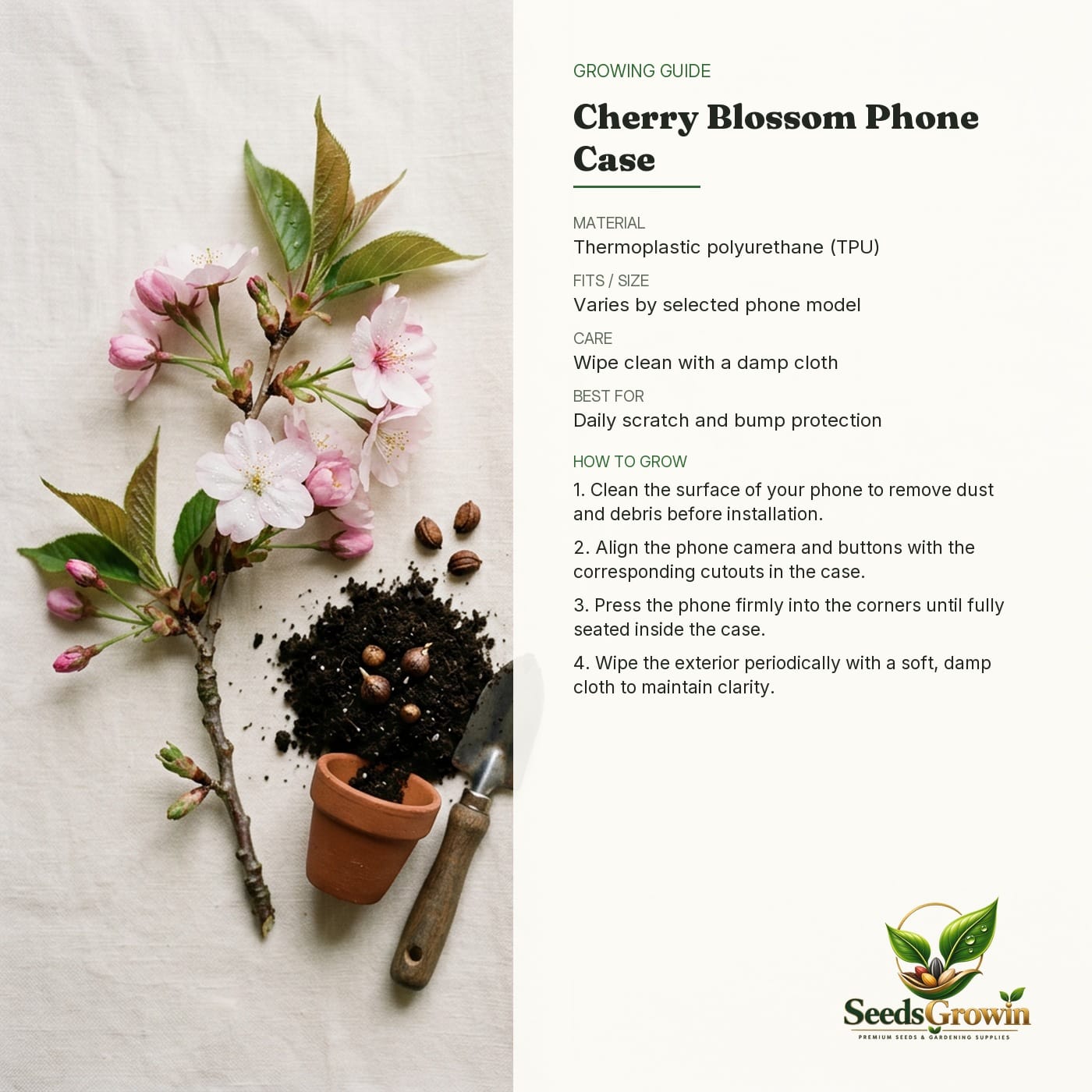 Cherry Blossom Clear Phone Cover – Floral Print Soft Protective Case - photo 4