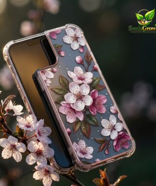 031-Plum-Blossom-Transparent-Phone-Cover-Electroplated-Floral-Airbag-Protective-Soft-Case product image