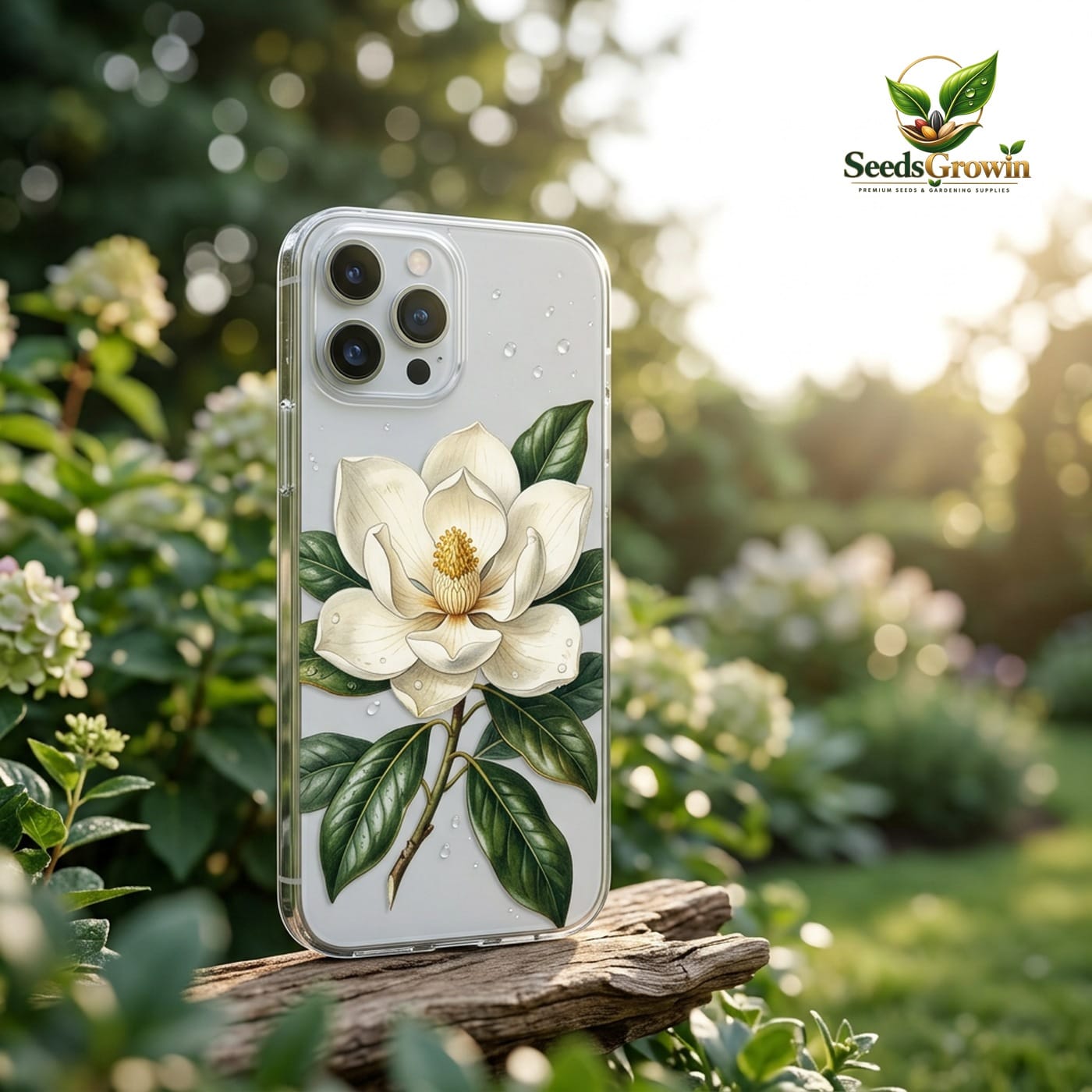 White Magnolia Flower Phone Case – Clear Protective Elegant Blossom - photo 2