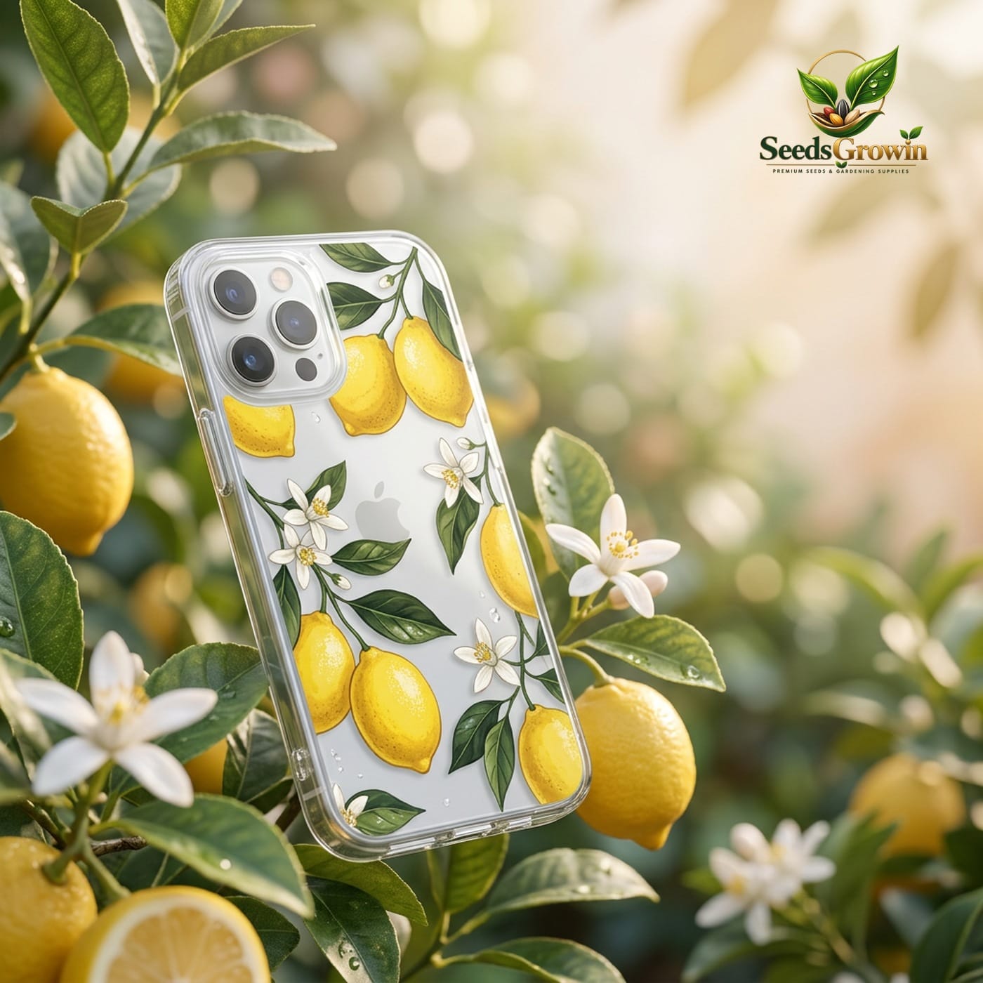 Summer Fruit Lemon Floral Phone Case – Fresh Citrus Blossom Design - photo 2