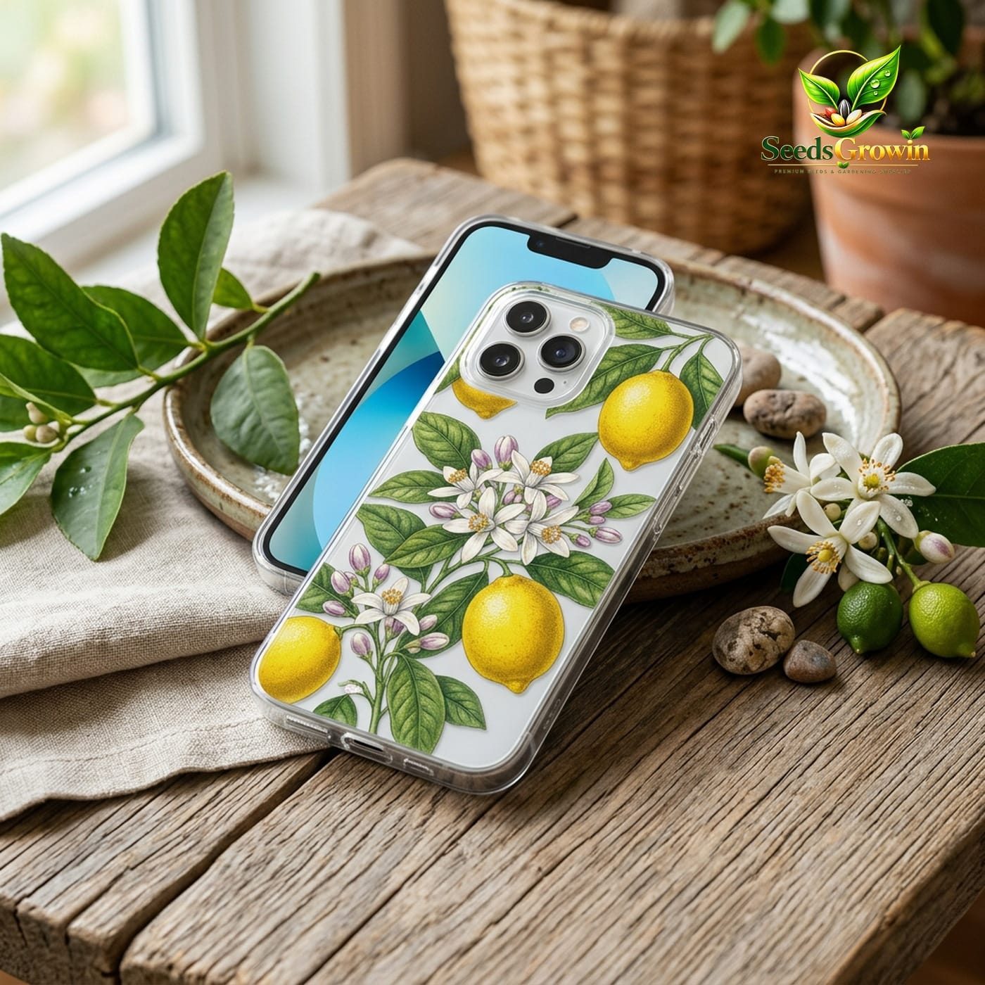Summer Fruit Lemon Floral Phone Case – Fresh Citrus Blossom Design - photo 3