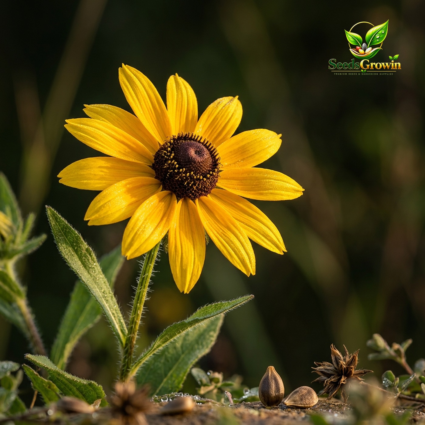 049-Black-Eyed-Susan-Seeds-Rudbeckia-Flower-Heirloom-Pollinator-Garden-Yellow-Blooms product image
