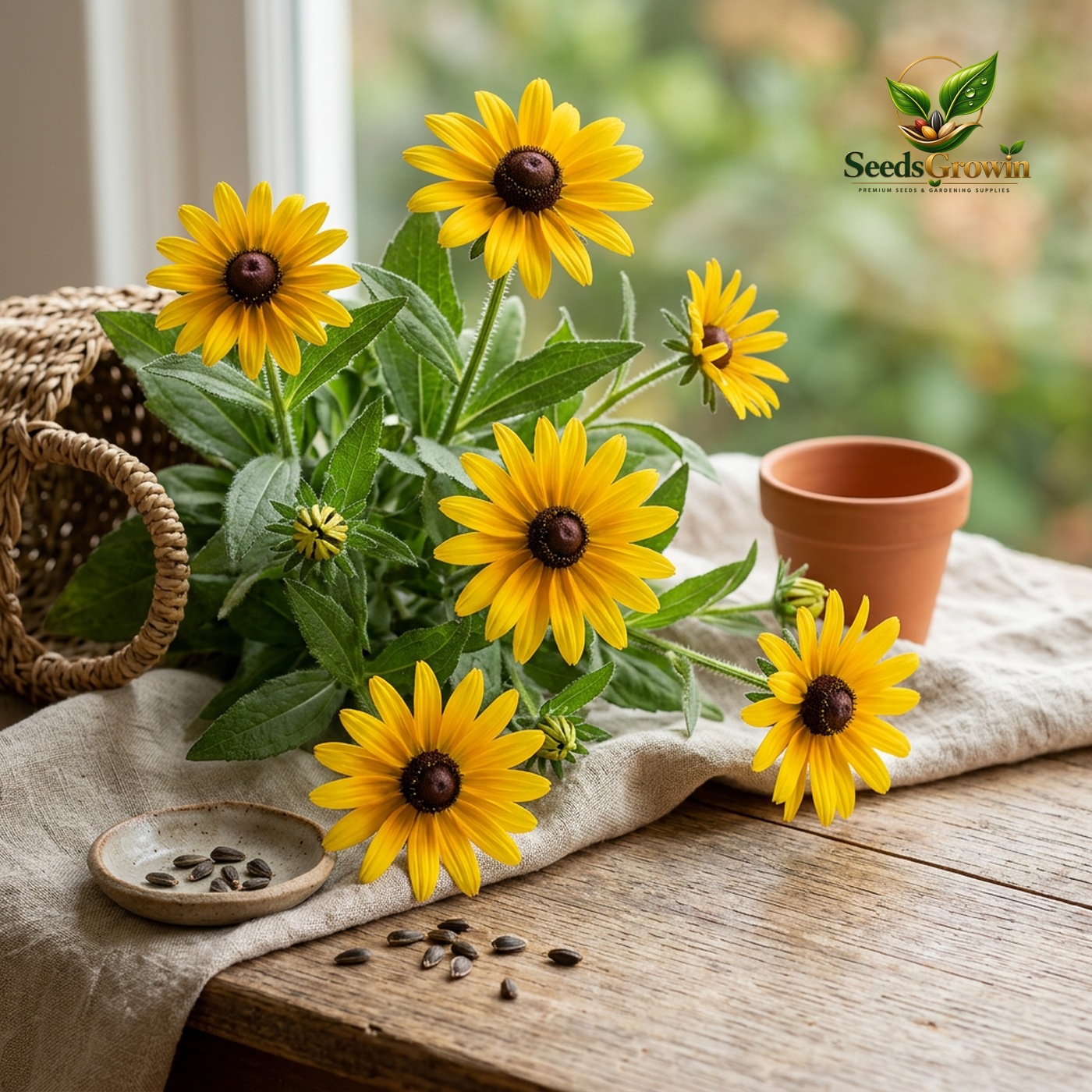 Black-Eyed Susan Seeds – Rudbeckia Heirloom Pollinator Yellow Blooms - photo 3