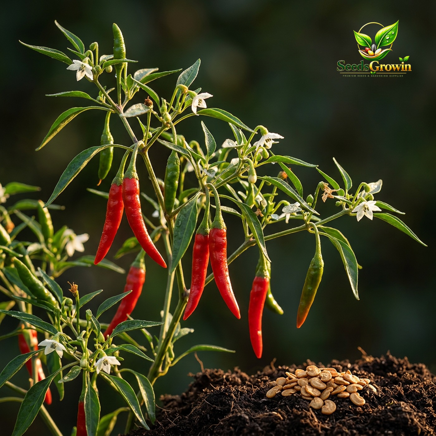 050-Thin-Cayenne-Pepper-Seeds-Heirloom-Hot-Vegetable-Garden-Non-GMO-Spicy-Chili-Variety product image
