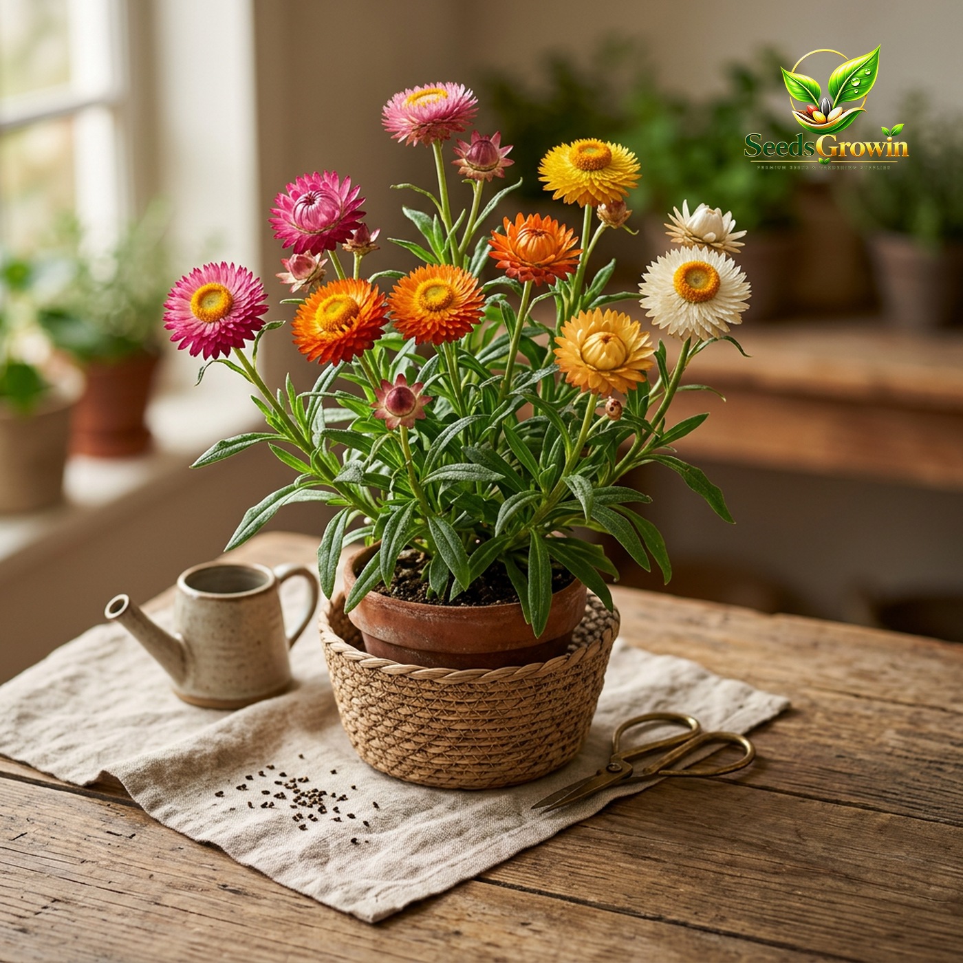 Tall Mixed Strawflower Seeds – Heirloom Annual Cut Flower Pollinator - photo 3