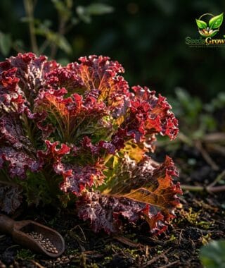 058-Lolla-Rosa-Lettuce-Seeds-Heirloom-Non-GMO-Red-Leaf-Vegetable-Garden-Variety product image