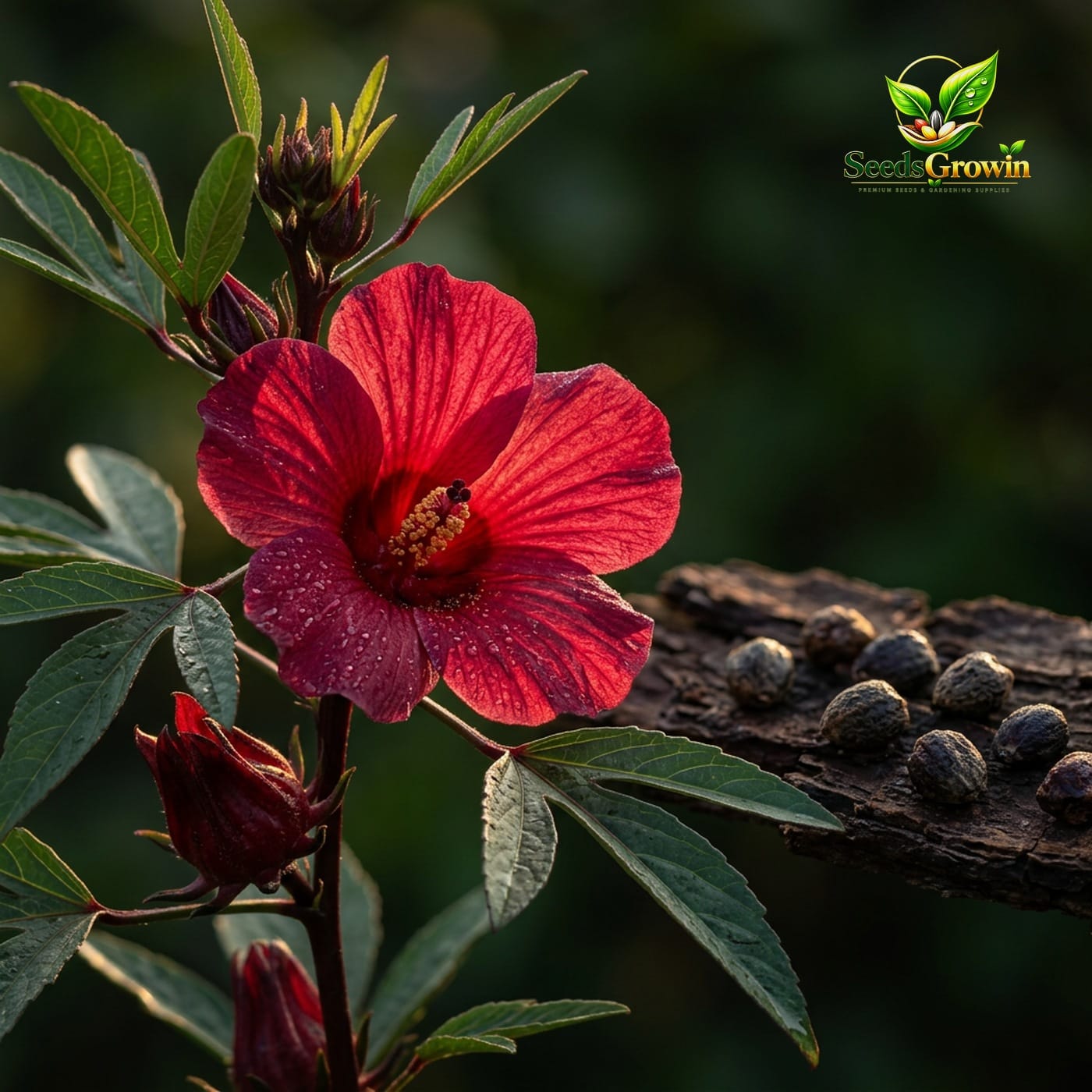 059-Roselle-Seeds-Jamaican-Sorrel-Hibiscus-Sabdariffa-Non-GMO-Edible-Flower-Variety product image