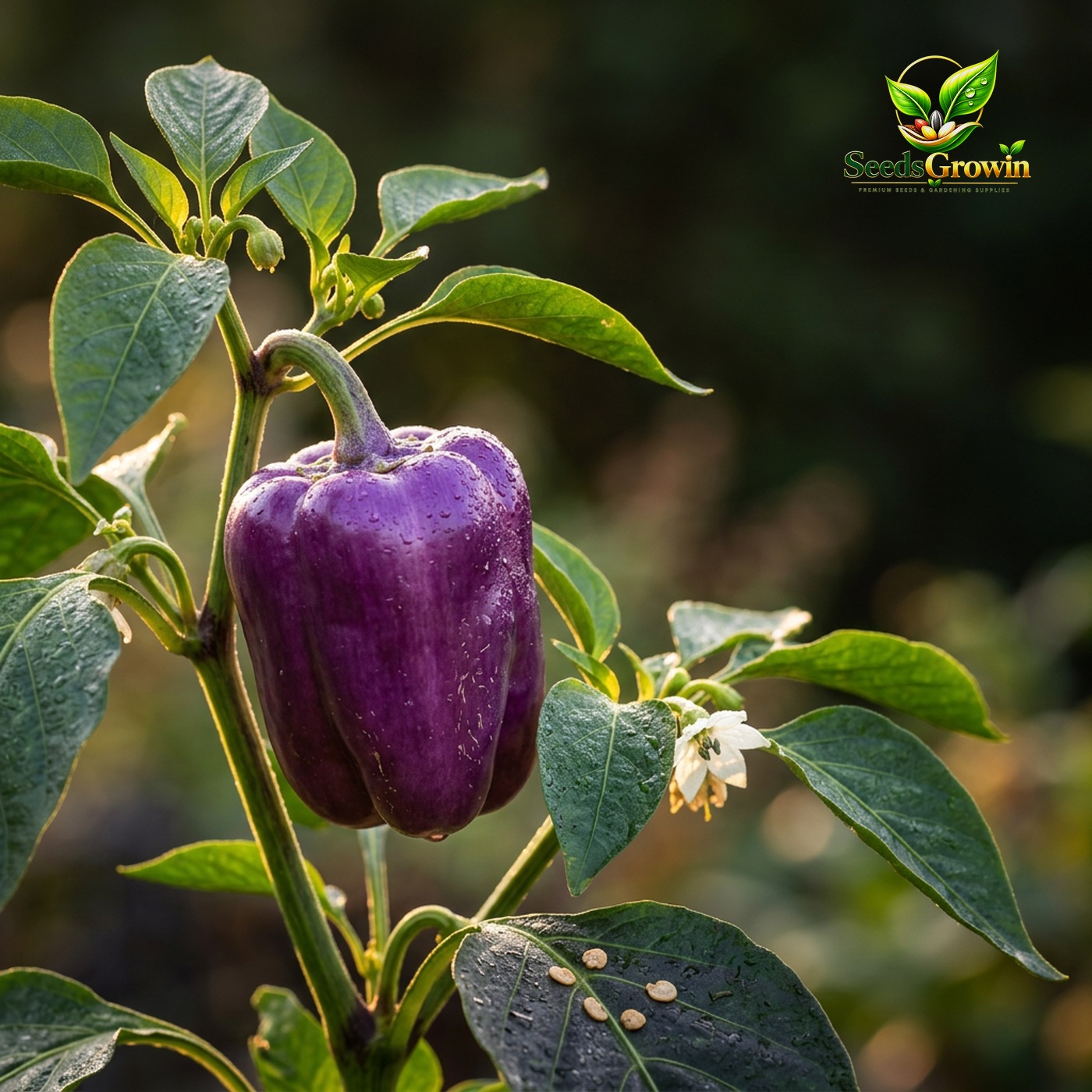 062-Purple-Beauty-Pepper-Seeds-Heirloom-Sweet-Bell-Vegetable-Garden-Variety product image