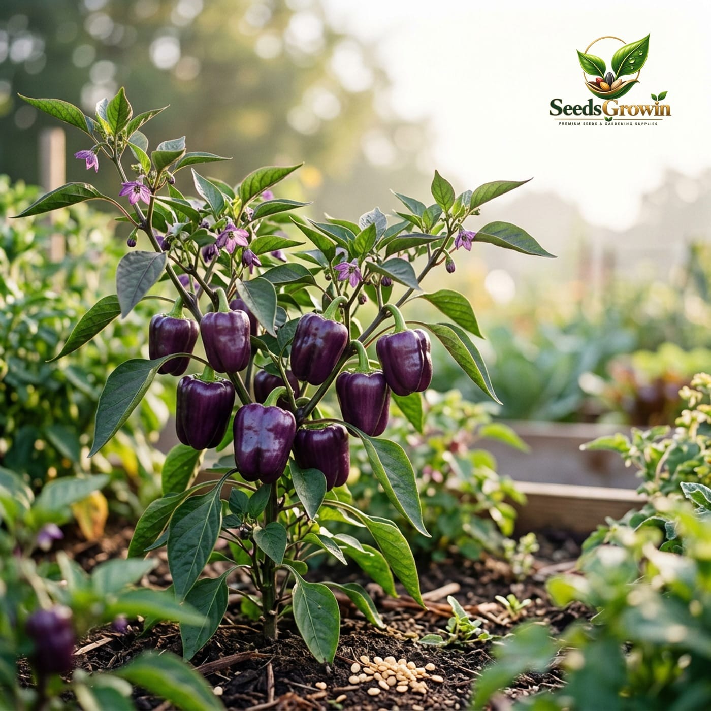 Purple Beauty Pepper Seeds – Heirloom Sweet Bell Vegetable - photo 2