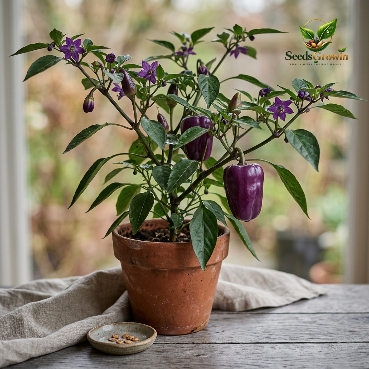 Purple Beauty Pepper Seeds – Heirloom Sweet Bell Vegetable - photo 3