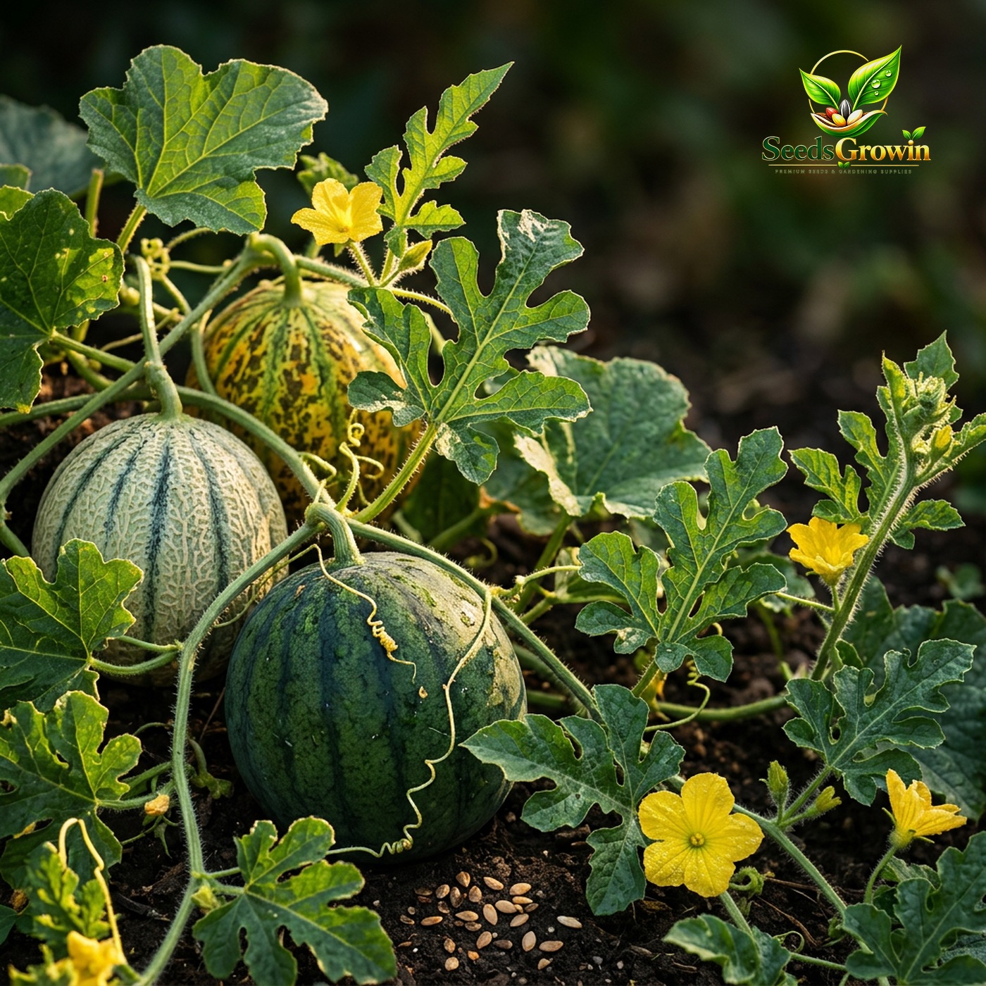 064-Rare-Melon-Seeds-Variety-Mix-Watermelon-Musk-Cantaloupe-Garden-Fruit-Collection product image