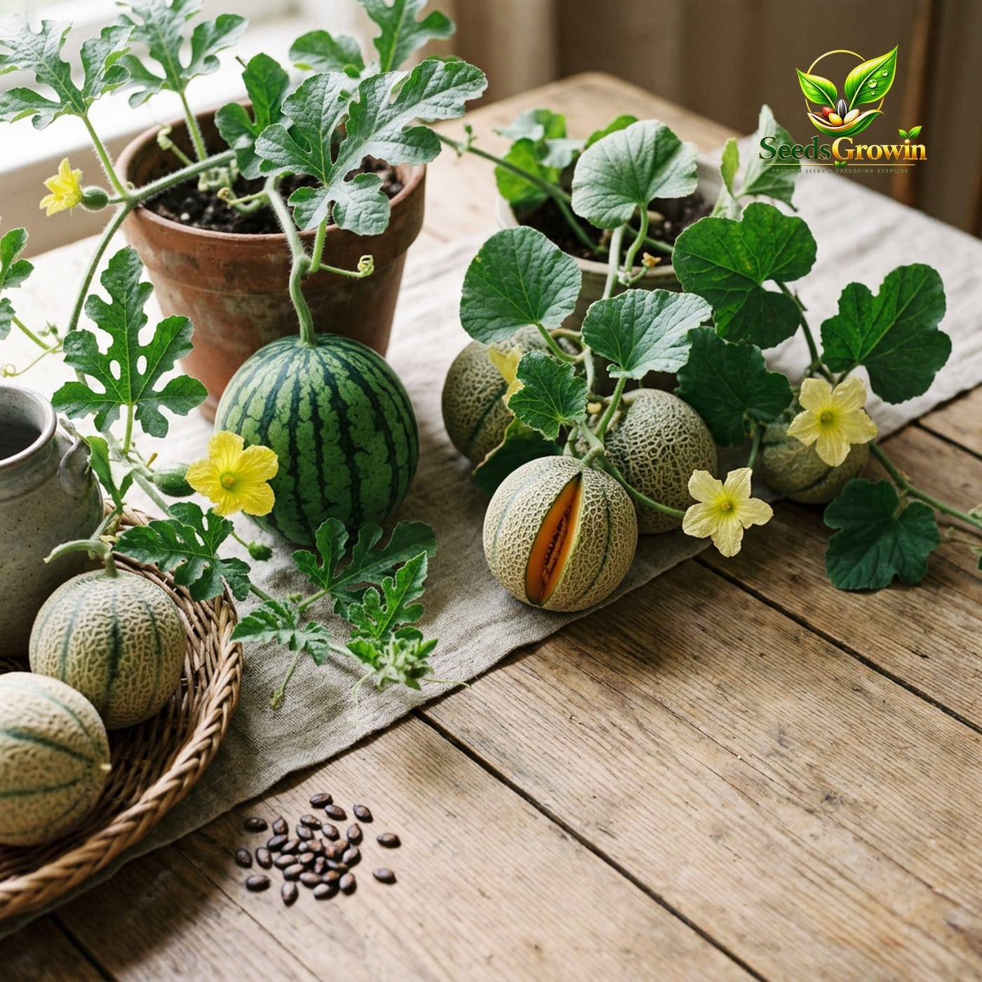 Rare Melon Seed Variety Mix – Watermelon Musk Cantaloupe Garden - photo 3