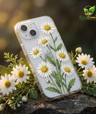 070-Clear-Daisy-Flower-Phone-Case-Minimal-Botanical-Spring-Cover product image