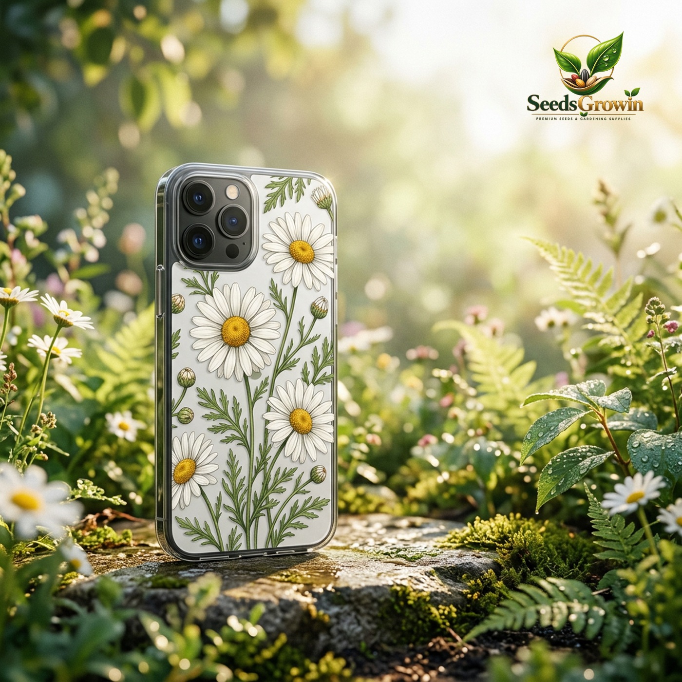 Clear Daisy Flower Phone Case – Minimal Botanical Spring Cover - photo 2