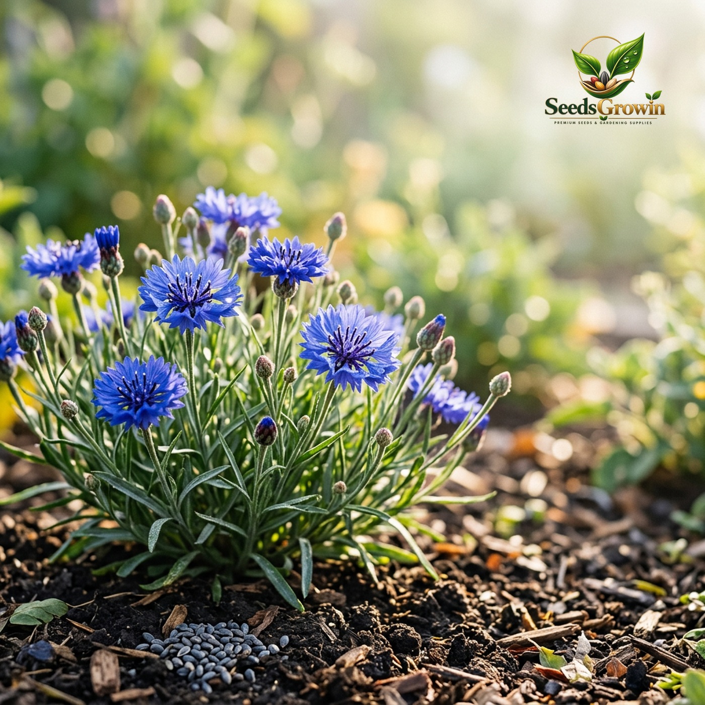 Dwarf Blue Cornflower Seeds – Annual Flower Garden Easy Grow - photo 2