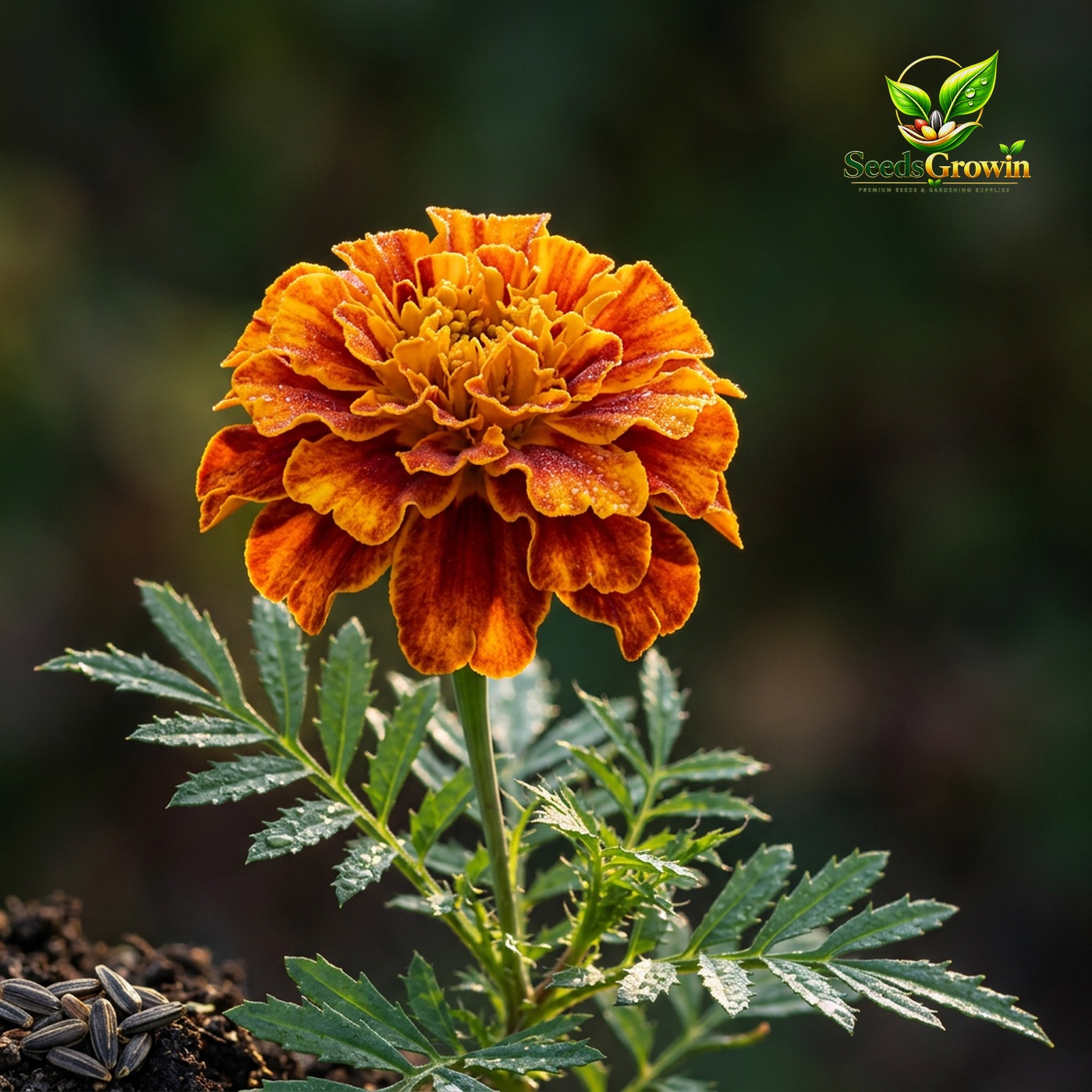 076-French-Marigold-Seeds-Sparky-Mix-Tagetes-Patula-Heirloom-Non-GMO-Yellow-Orange-Blooms product image