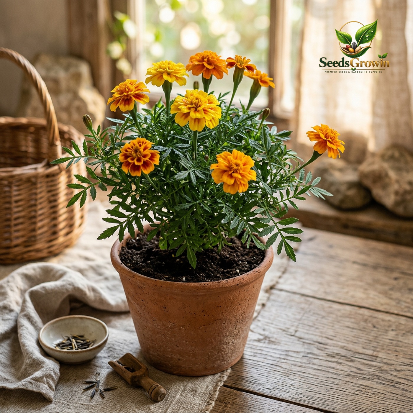 French Marigold Seeds – Sparky Mix Tagetes Patula Heirloom Non-GMO - photo 3