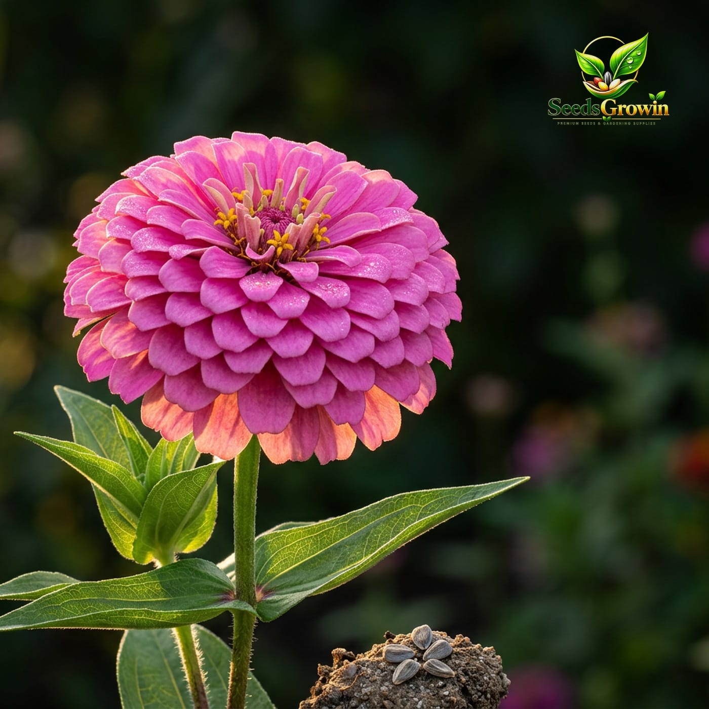 078-Luminosa-Zinnia-Seeds-Pink-Cut-Flower-Annual-Bright-Pink-Blooms-Easy-Grow-Garden-Flowers-H product image
