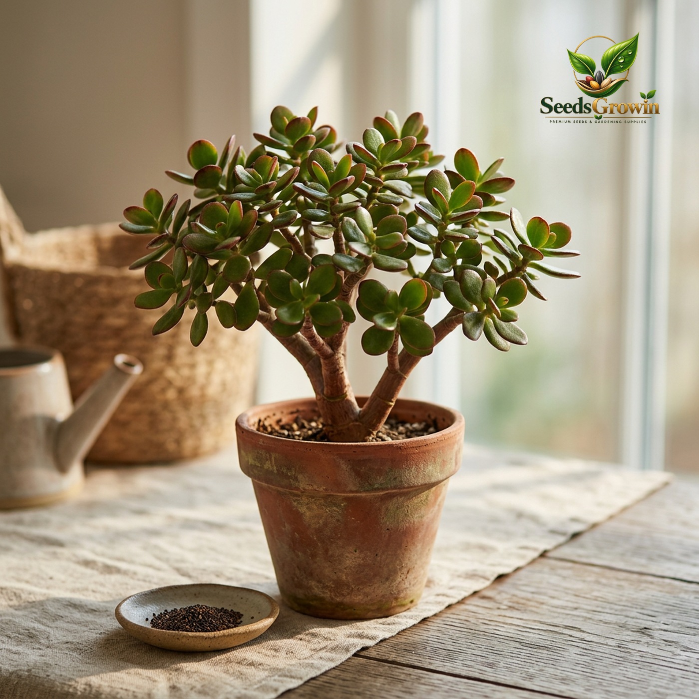 Dwarf Jade Seeds – Crassula Ovata Easy-Care Compact Succulent Houseplant - photo 3