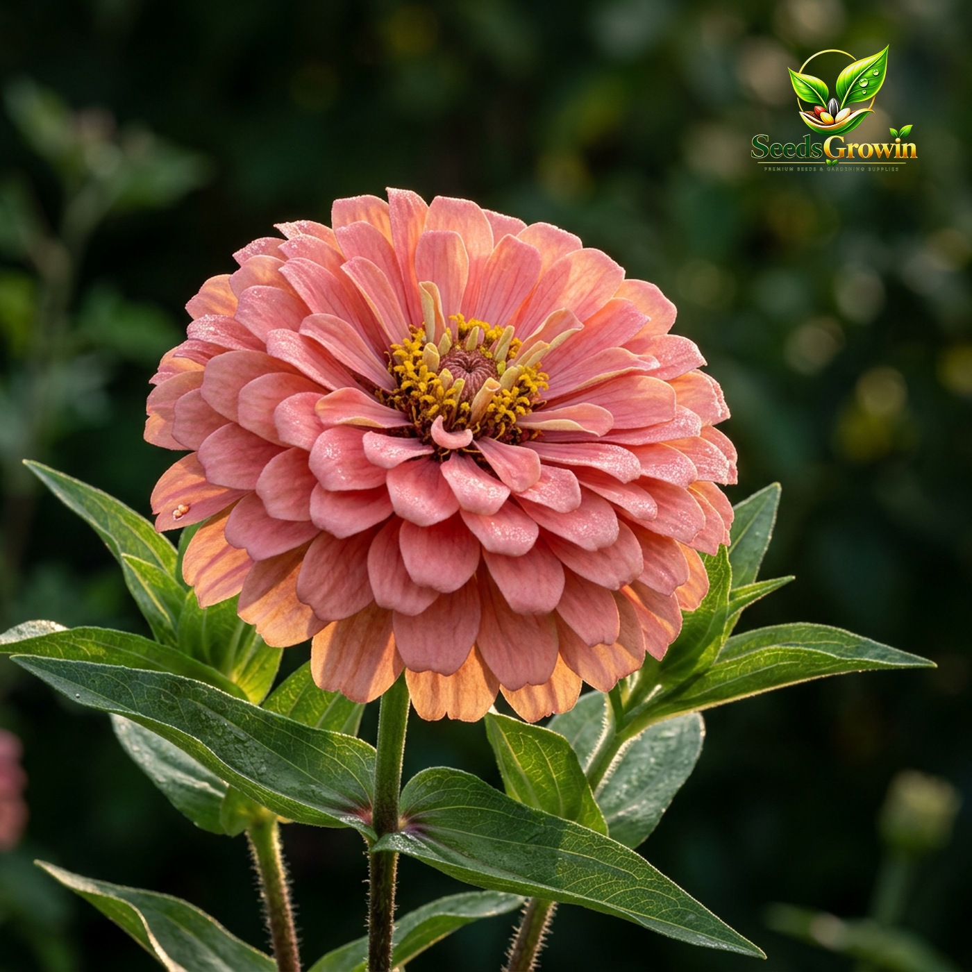 082-Salmon-Zinnia-Seeds-100-Giant-Blooms-Heirloom-Cut-Flower-Easy-Grow-Annual product image