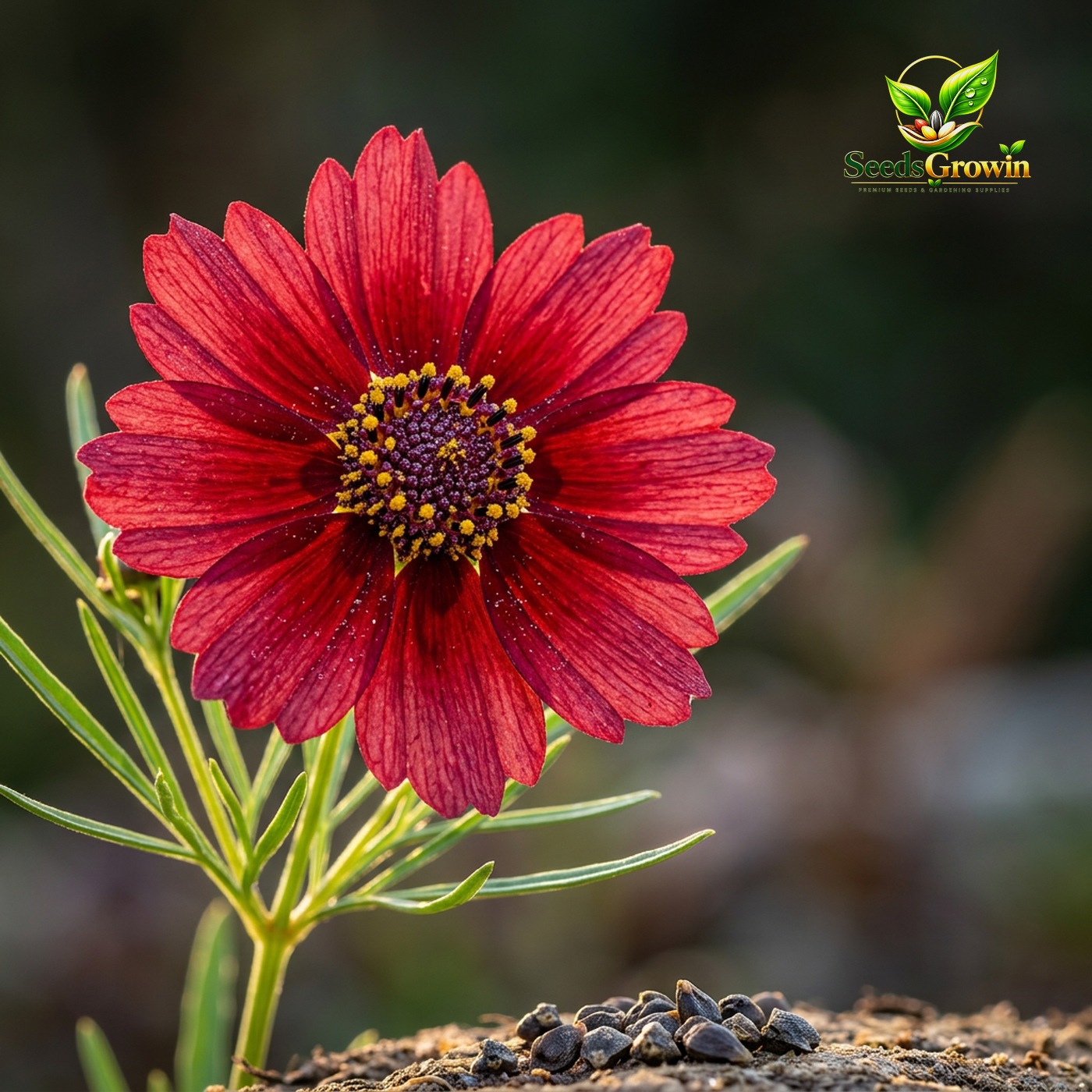 087-Red-Coreopsis-Seeds-100-Dwarf-Calliopsis-Wildflower-Non-GMO-Heirloom product image