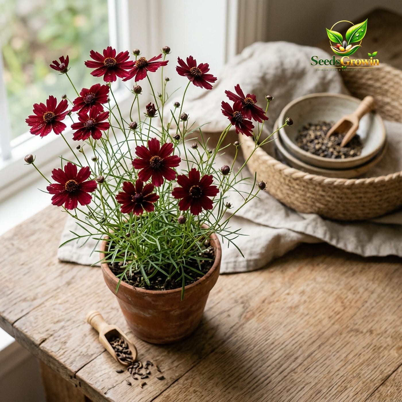 Red Coreopsis Seeds – Dwarf Calliopsis Wildflower Non-GMO Heirloom - photo 3