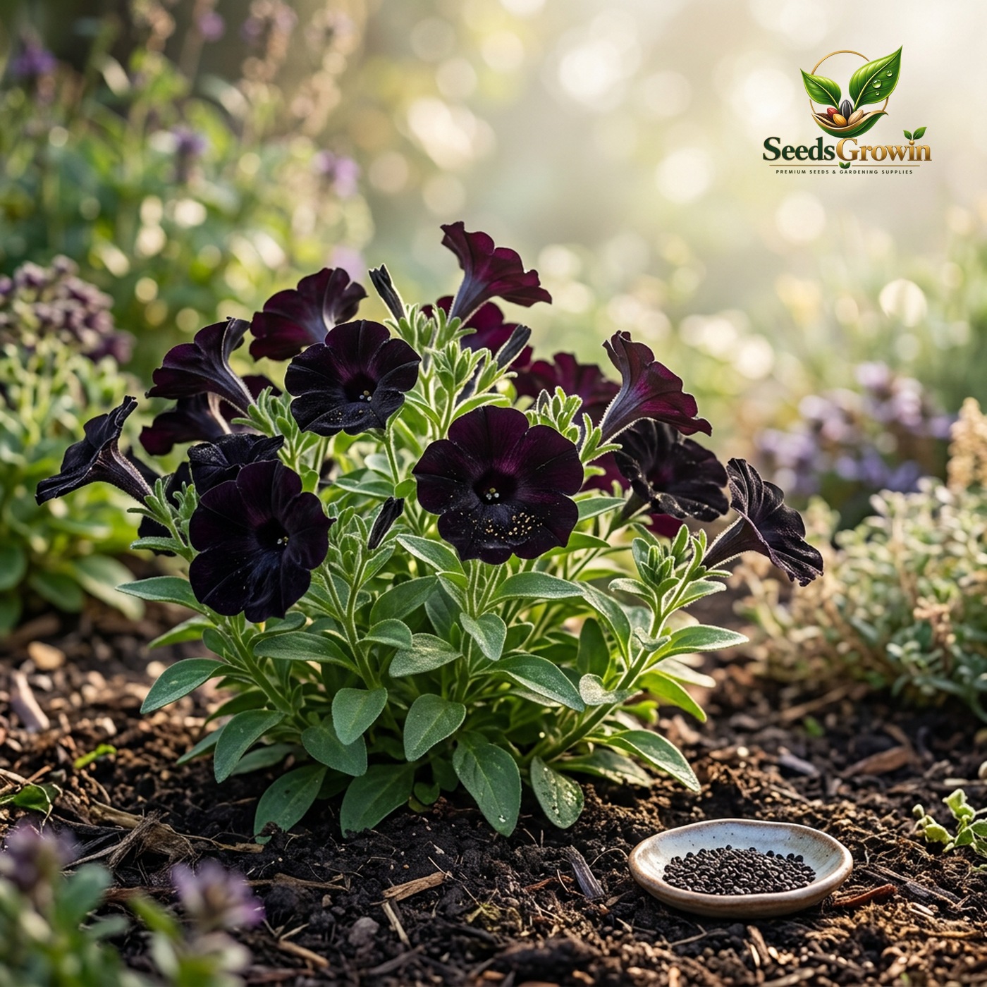 Black Petunia Seeds – Dark Velvet Heat Tolerant Annual - photo 2