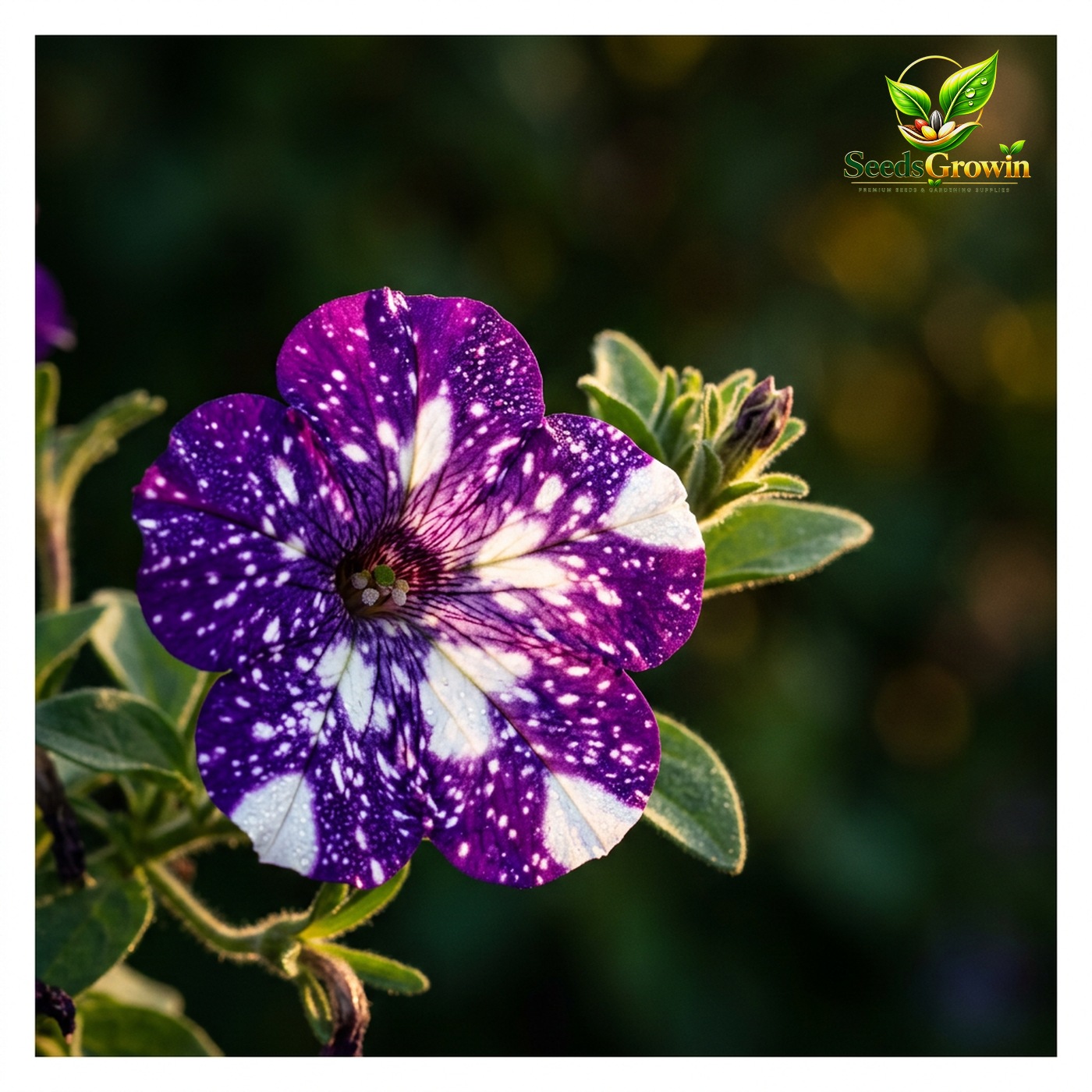 094-Night-Sky-Petunia-Seeds-100-Star-Pattern-Purple-Blooms-Non-GMO-Heirloom product image