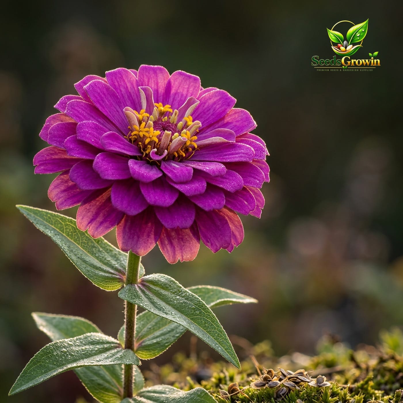 096-Purple-Prince-Zinnia-Seeds-100-Rich-Purple-Blooms-Non-GMO-Heirloom-Cut-Flower product image