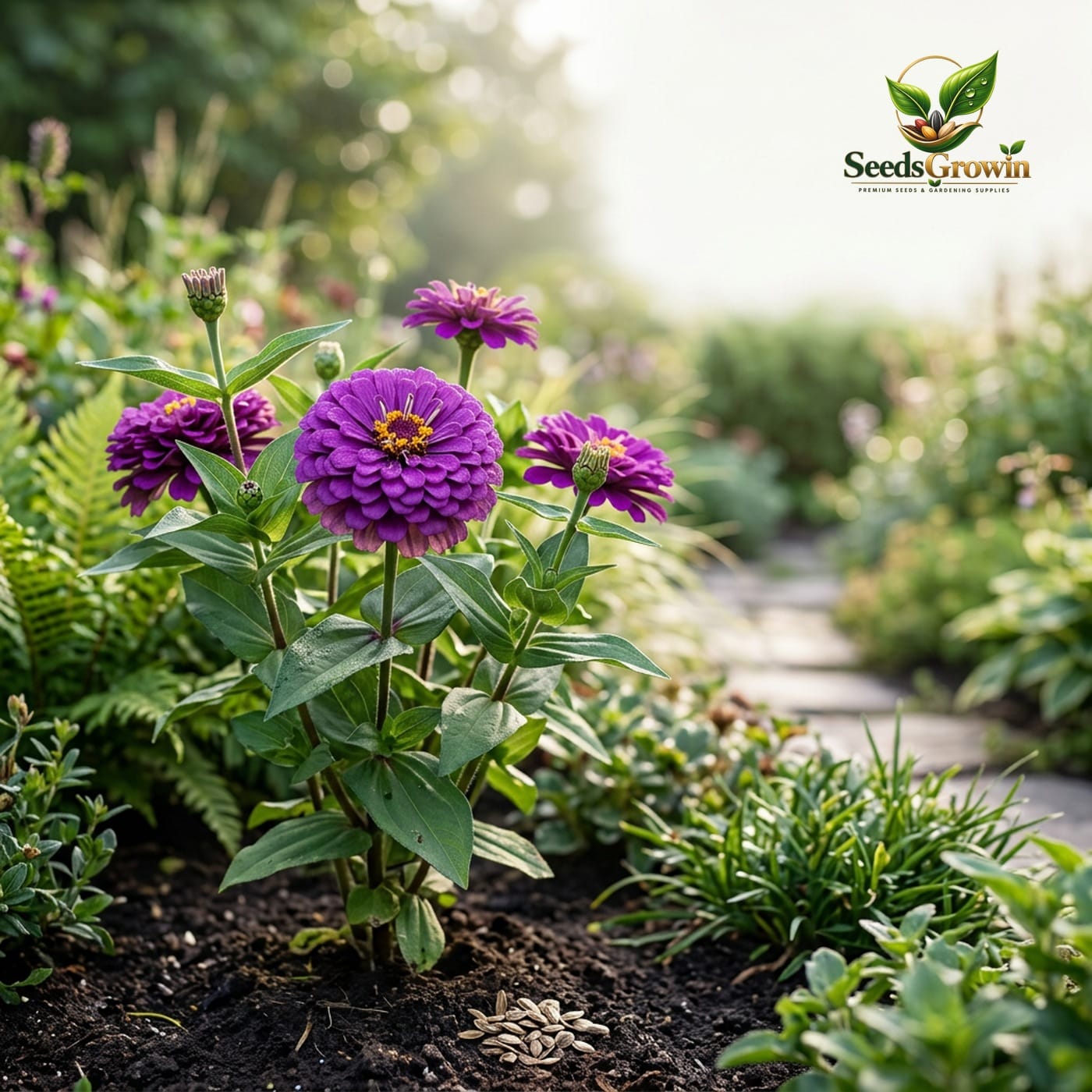 Purple Prince Zinnia Seeds – Rich Purple Blooms Non-GMO Heirloom Cut Flower - photo 2