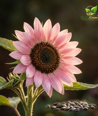100-Pink-Sunflower-Seeds-100-Rare-Soft-Pink-Blooms-Non-GMO-Heirloom-Annual product image