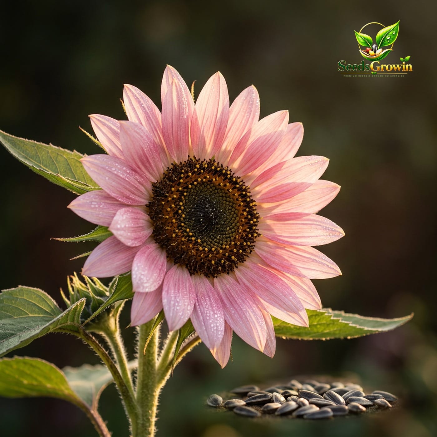 100-Pink-Sunflower-Seeds-100-Rare-Soft-Pink-Blooms-Non-GMO-Heirloom-Annual product image