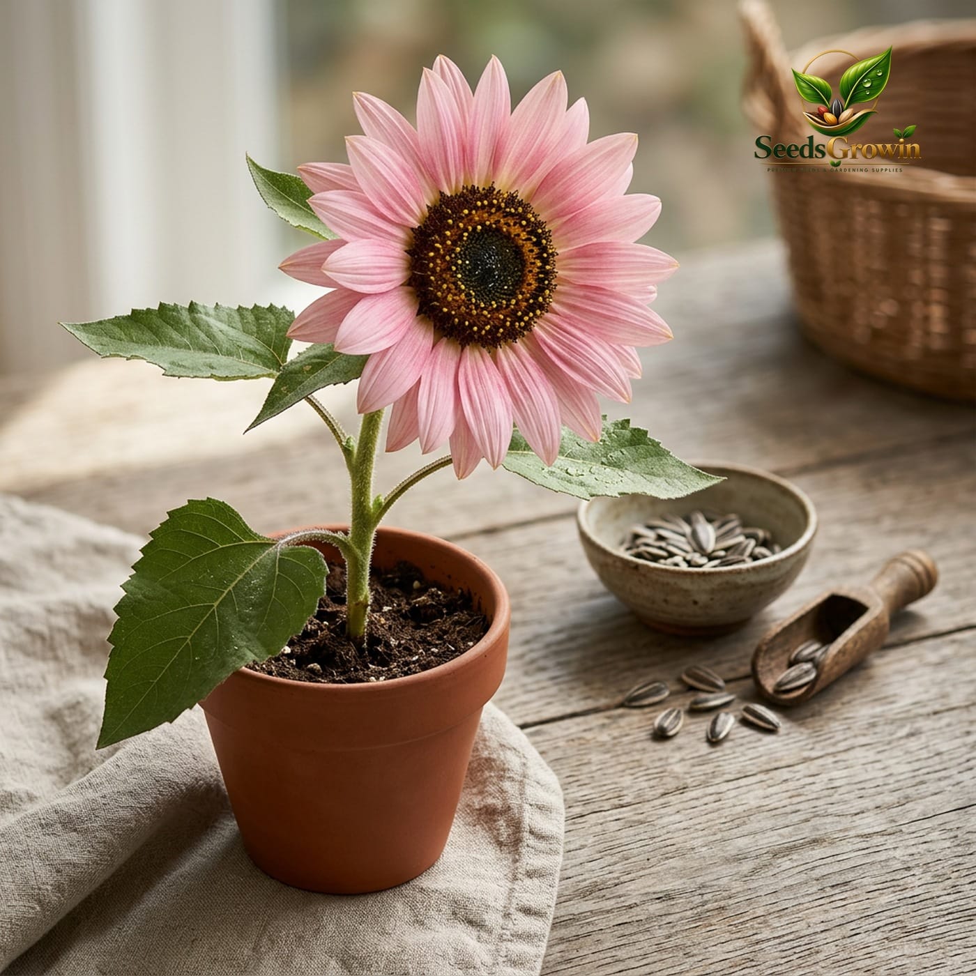 Pink Sunflower Seeds – Rare Soft Pink Blooms Non-GMO Heirloom - photo 3