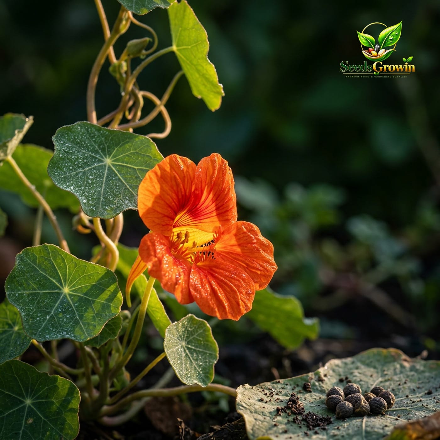 104-Nasturtium-Seeds-100-Climbing-Vine-Flower-Pollinator-Attractor-Easy-Grow-guide-1 product image