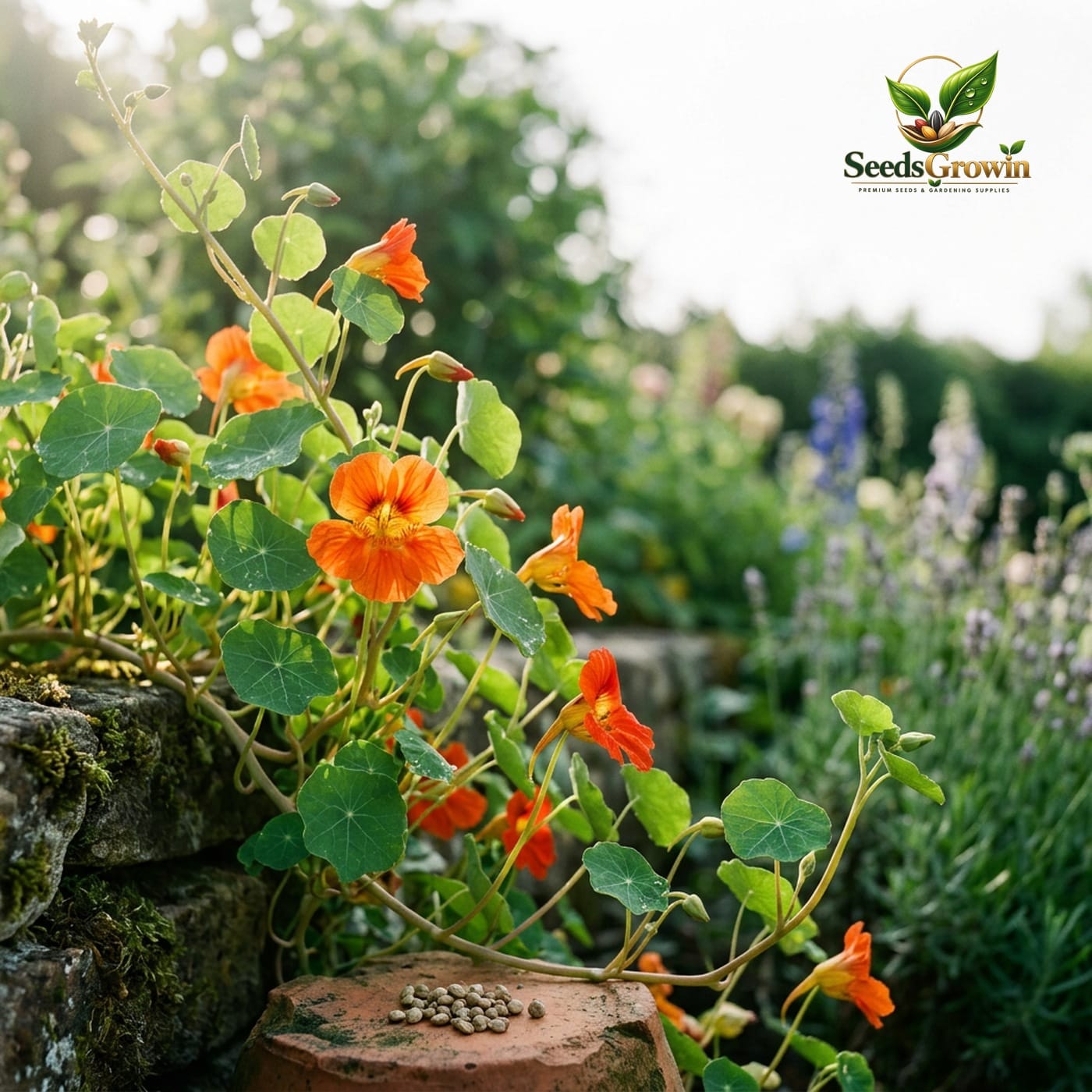 Nasturtium Seeds – Climbing Vine Pollinator Flower - photo 2