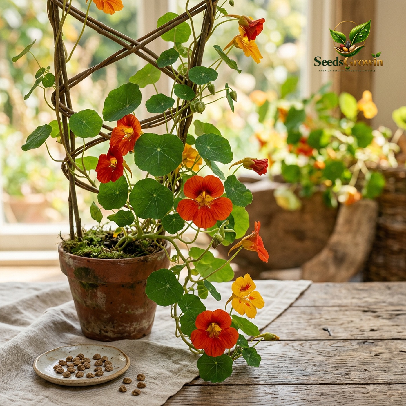 Nasturtium Seeds – Climbing Vine Pollinator Flower - photo 3