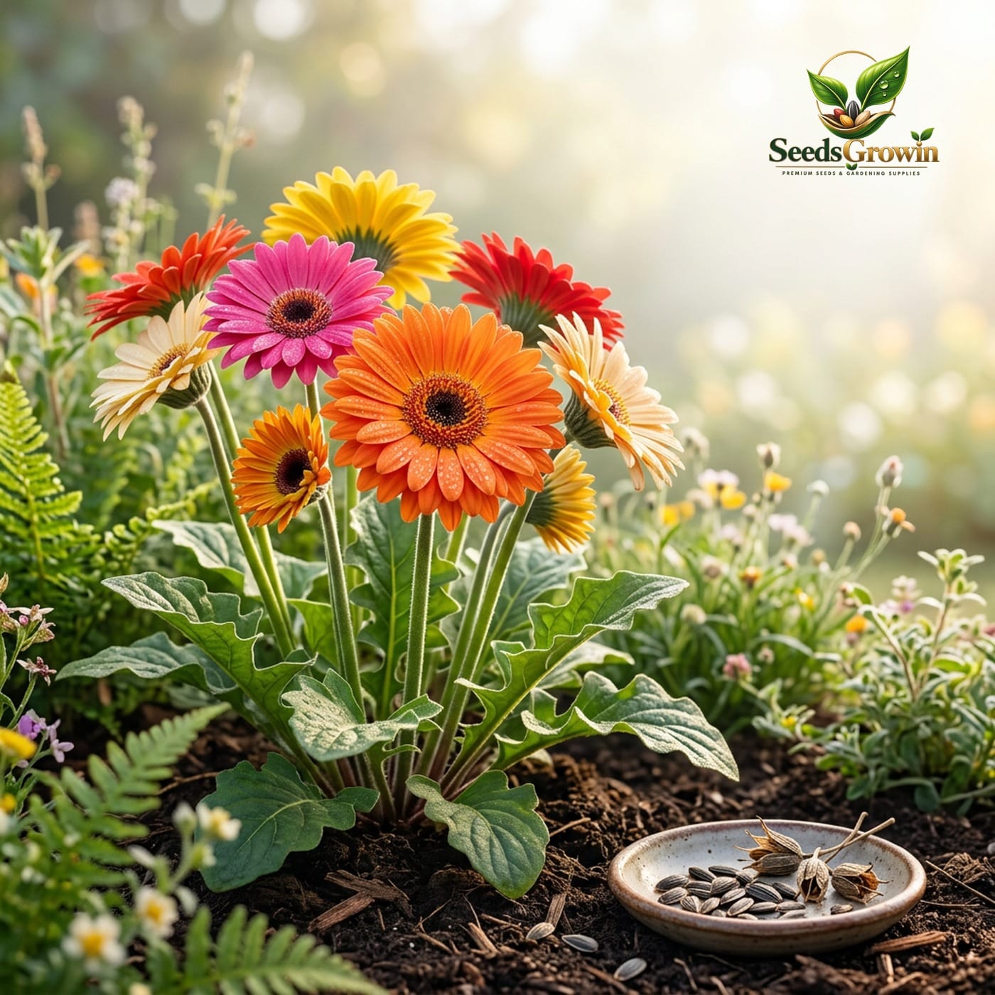Gerbera Daisy Seeds, 300+ Pack, Colorful Perennial Blooms, Easy Growing Flower Variety product photo for gardening and home growing