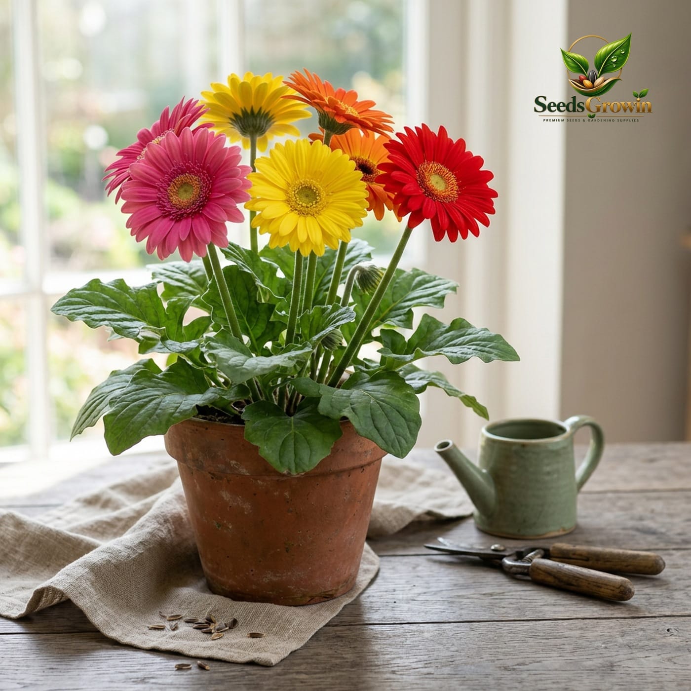 Gerbera Daisy Seeds, 300+ Pack, Colorful Perennial Blooms, Easy Growing Flower Variety product photo for gardening and home growing