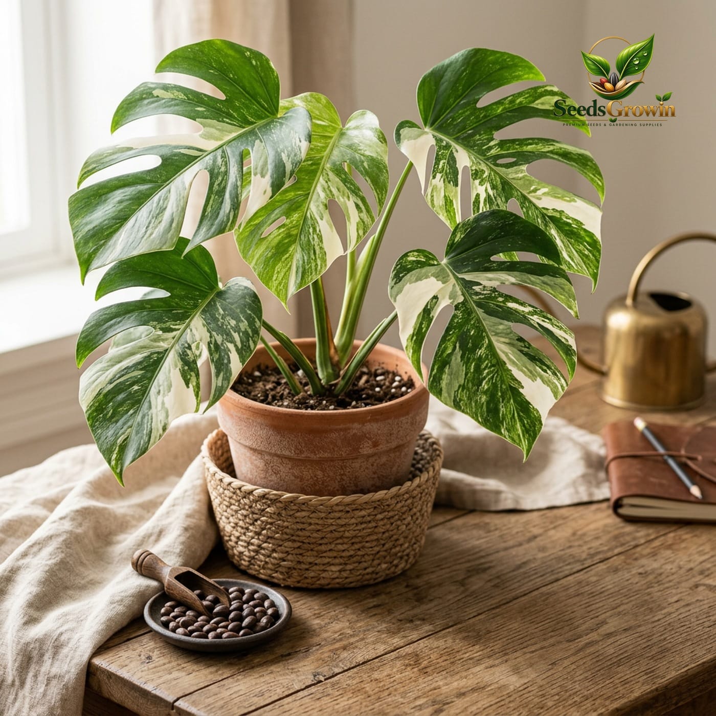 Variegated Monstera Seeds 70 PCS Tropical Foliage Indoor Outdoor Variety product photo for gardening and home growing