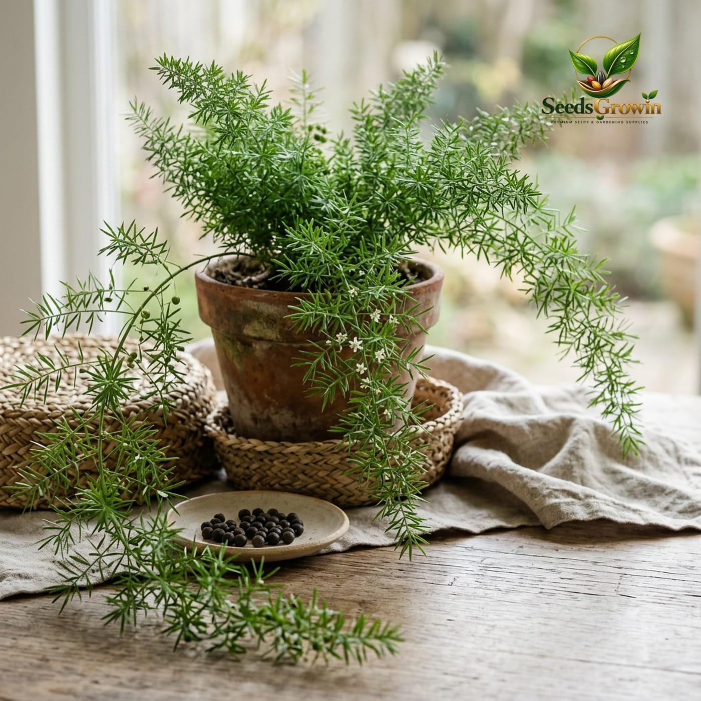 Sprenger's Asparagus Seeds Ornamental Fern Plant Indoor Outdoor Garden Greenery product photo for gardening and home growing