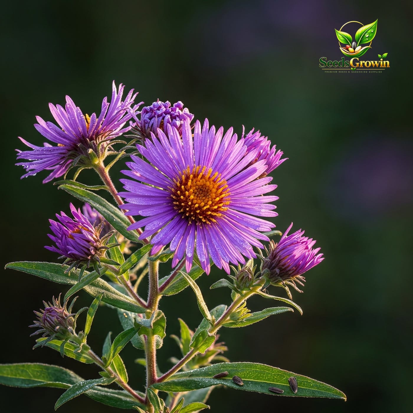 New England Aster Seeds Perennial Flower Garden Plant Wildflower Pollinator Friendly Purple Bloom product photo for gardening and home growing