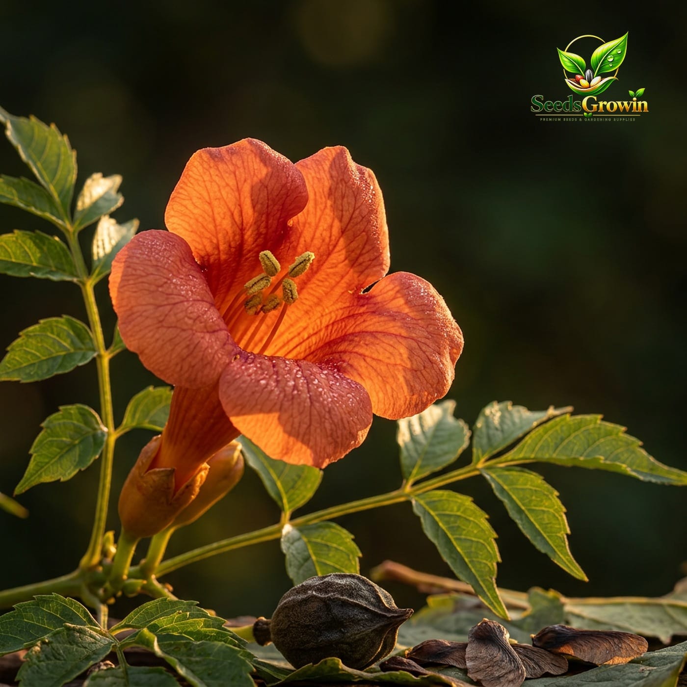 127-Orange-Trumpet-Vine-Seeds-Hummingbird-Attracting-Climbing-Flower-Fast-Growing-Garden-Bloom-guide-1 product image