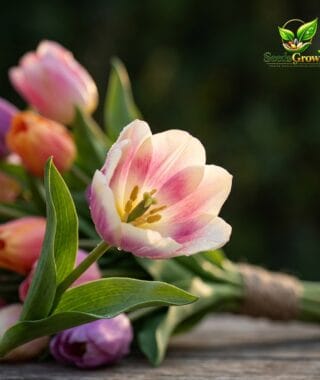 Fake Tulips Real Touch PU Artificial Flowers Assorted Colors Wedding Bouquet Table Arrangement product photo for gardening and home growing