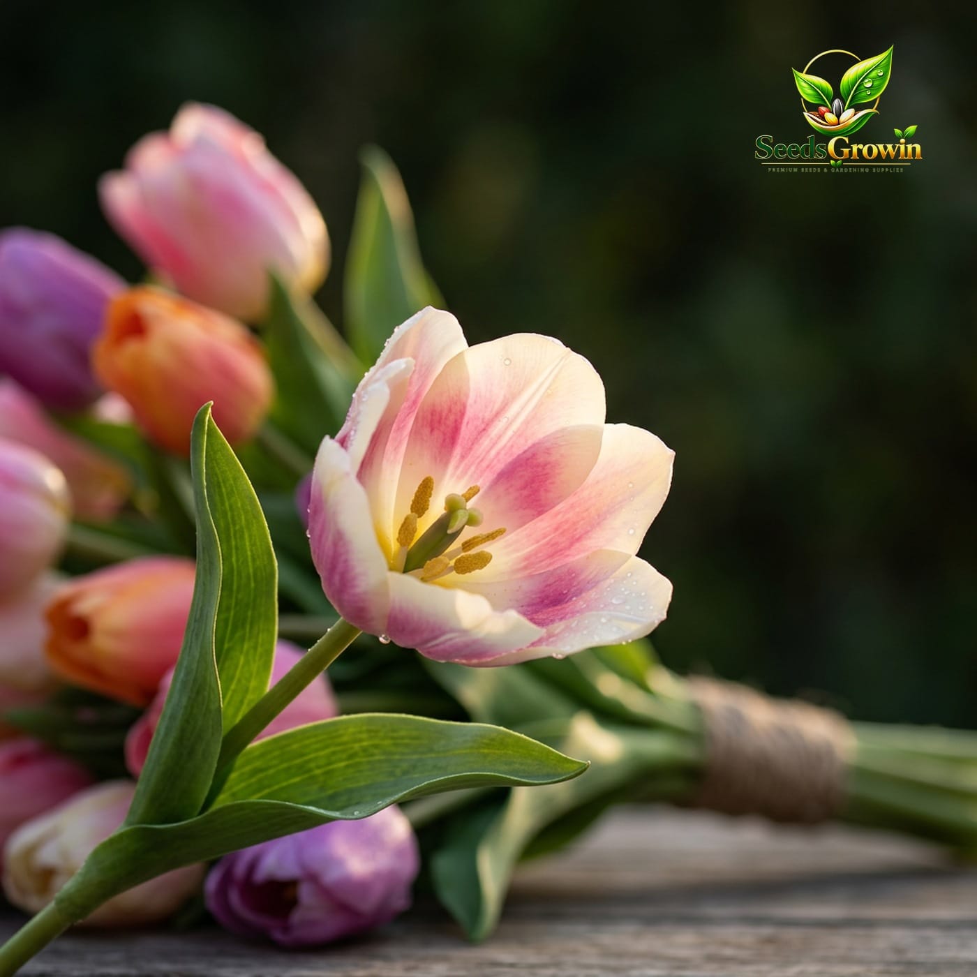 Fake Tulips Real Touch PU Artificial Flowers Assorted Colors Wedding Bouquet Table Arrangement product photo for gardening and home growing